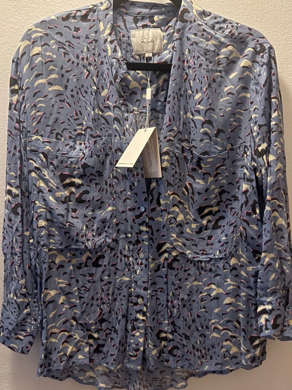 Rails Josephine Tropical Animal Print Silk Blouse Size S NWT